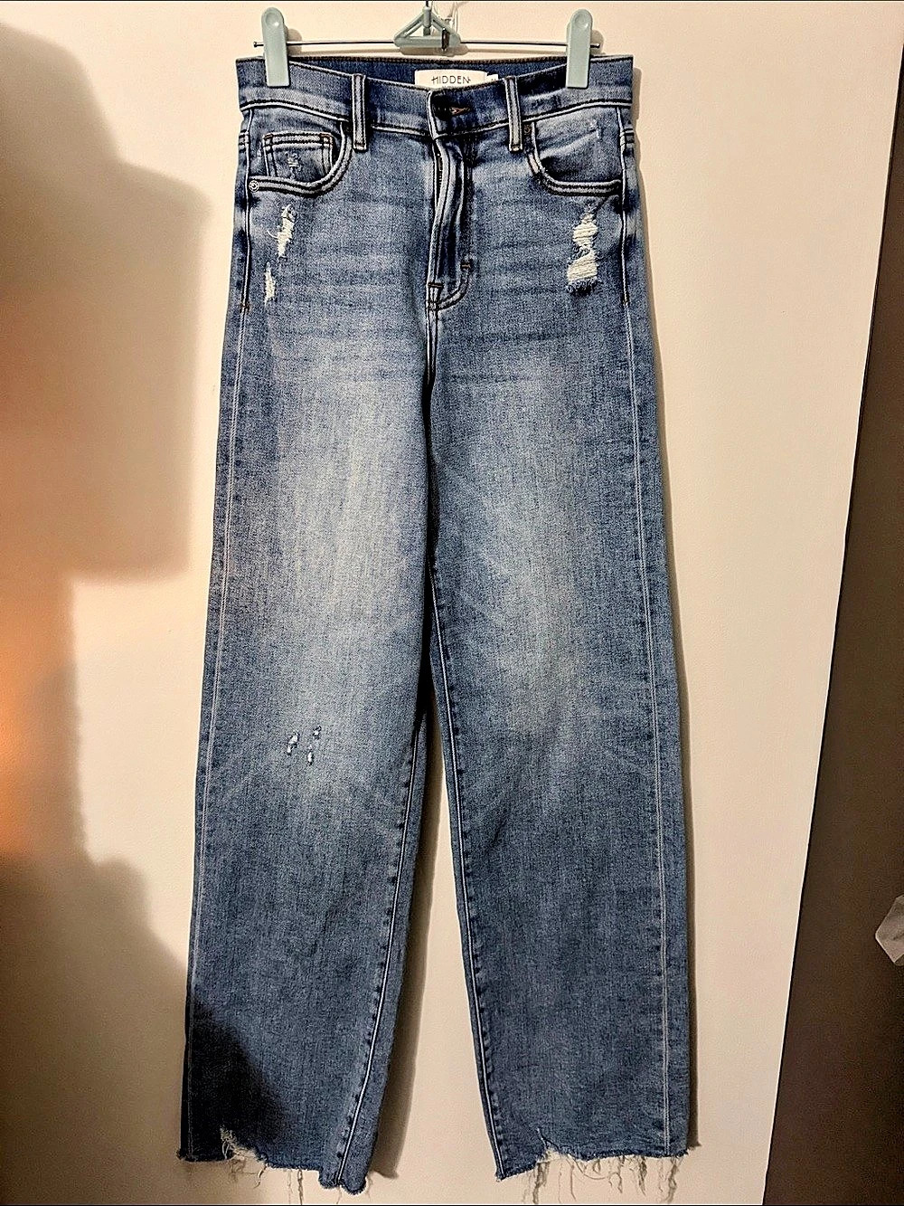 HIDDEN wide Leg Distressed Jeans Waist 24 Blue
